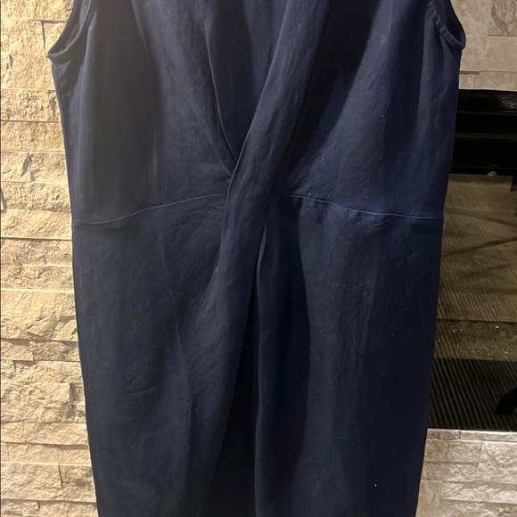 NWT LOFT Blue Linen Blend Sheath Dress size 12 - Picture 6 of 11